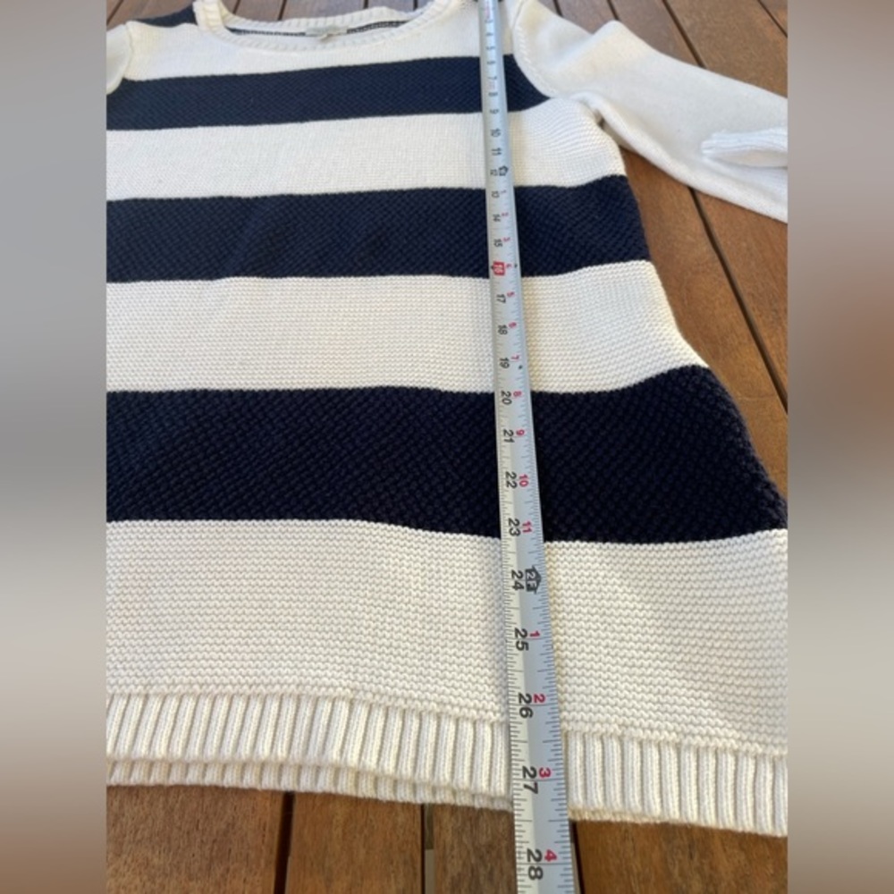 Talbots Black and White Striped Knit sweater Medium Petite 🖤 - Picture 5 of 7